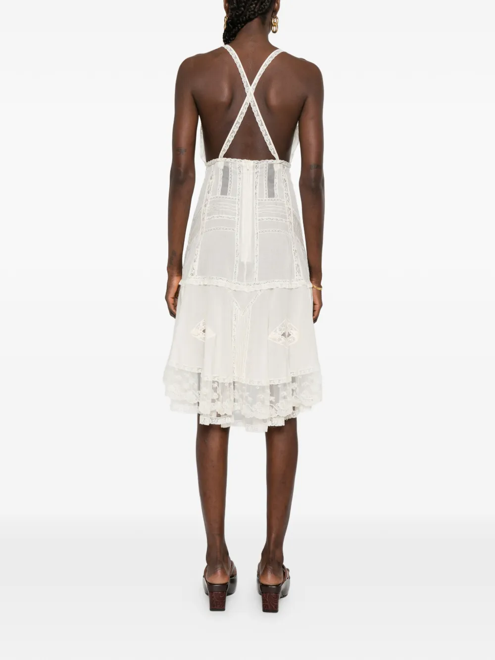 Lace-Detail Mini Dress