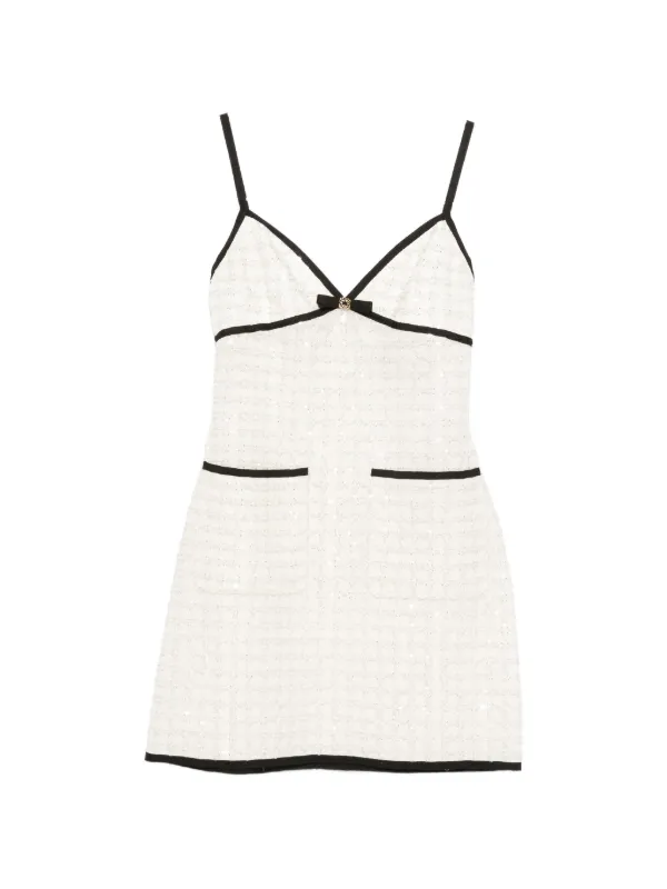 elie saab white mini dress Elie Saab Floral lace-embellished Minidress | White