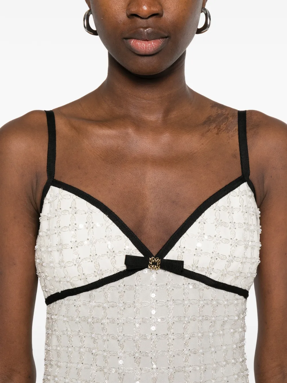 Elie Saab Mini-jurk met pailletten Beige