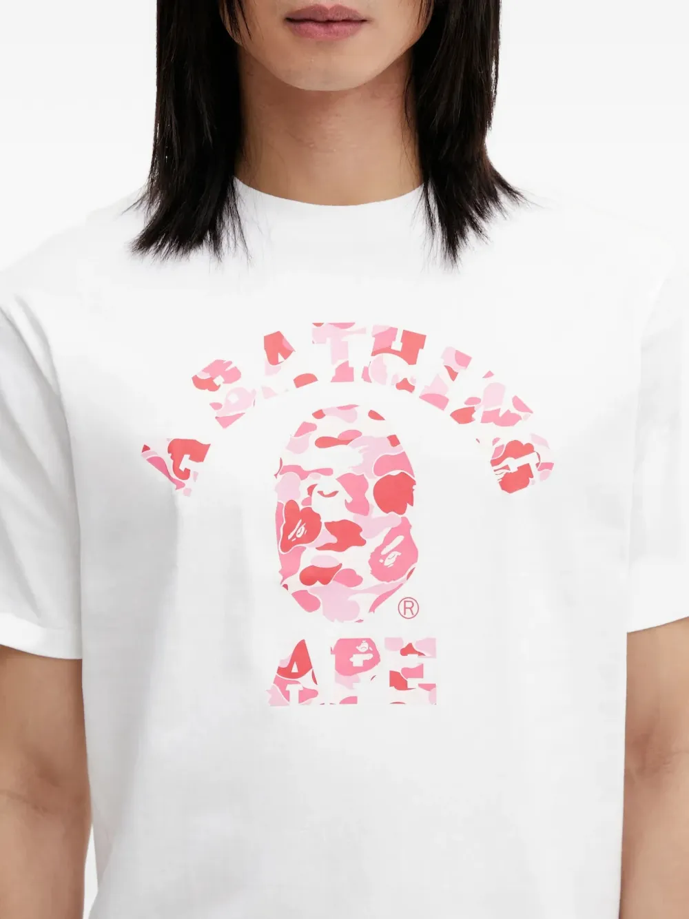 A BATHING APE T-shirt met logoprint Wit