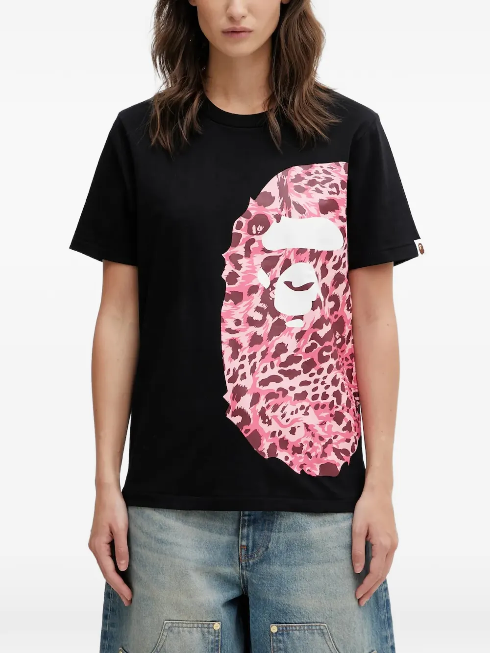 A BATHING APE® animal-print T-shirt - Nero