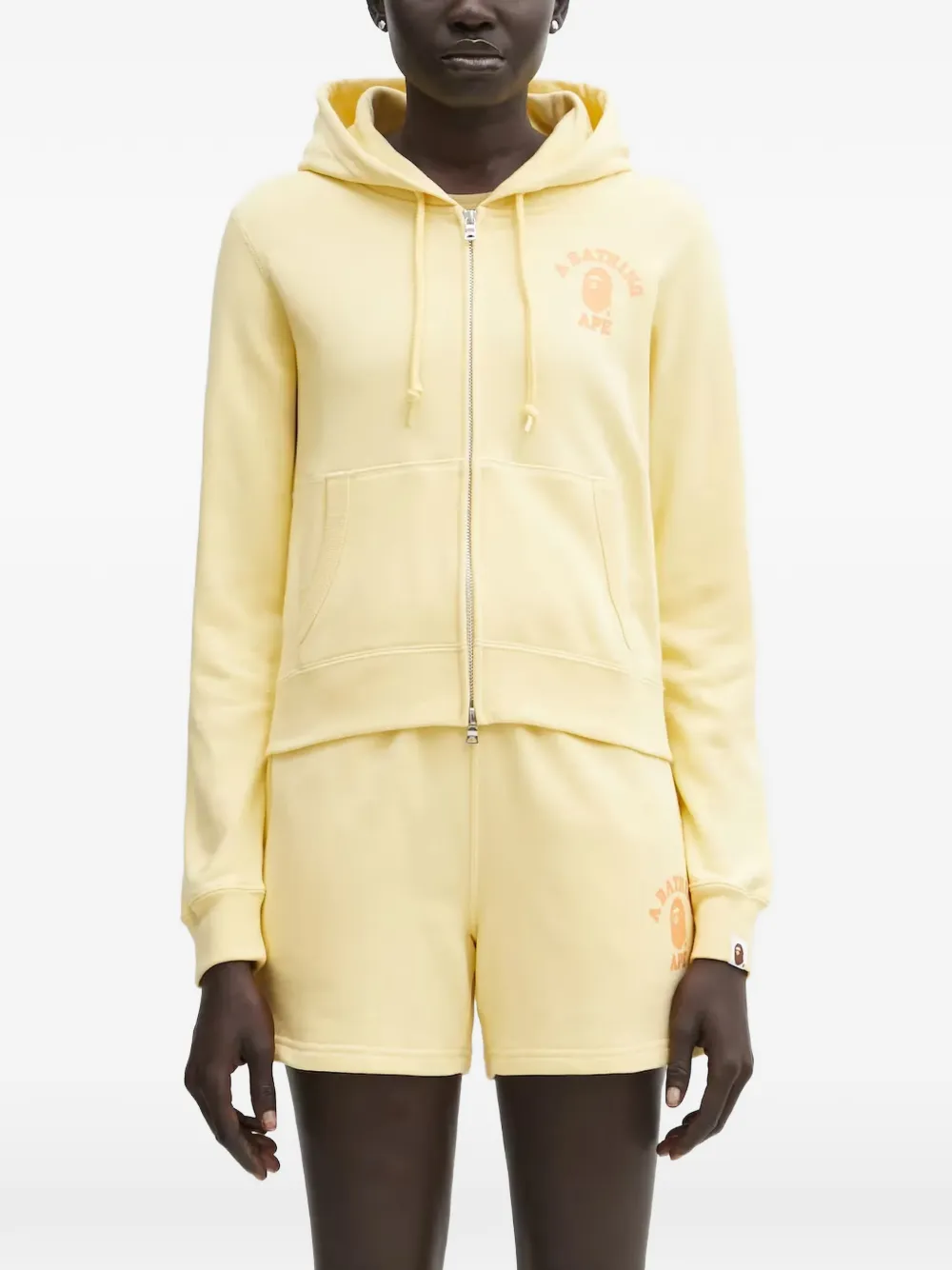 A BATHING APE® Felpa con cappuccio e logo - Giallo