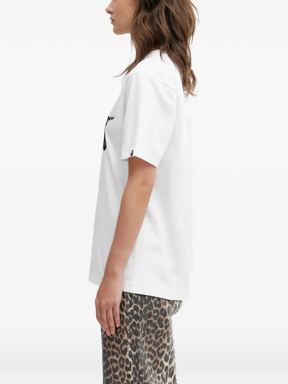 A BATHING APE T-shirt met logoprint Wit
