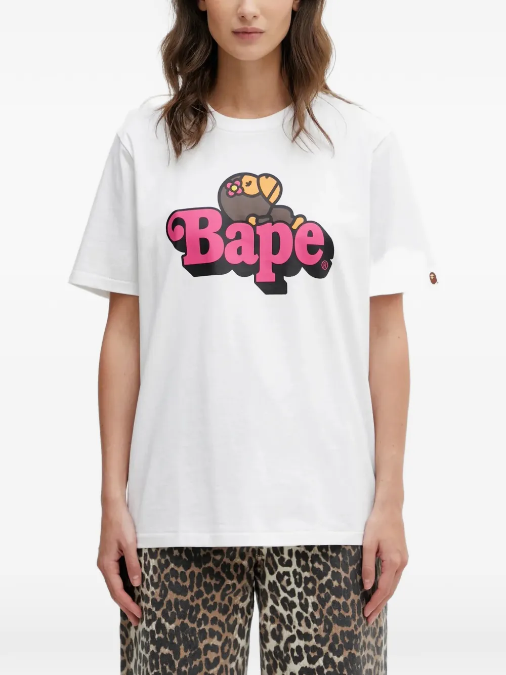 A BATHING APE® logo-print T-shirt - Bianco