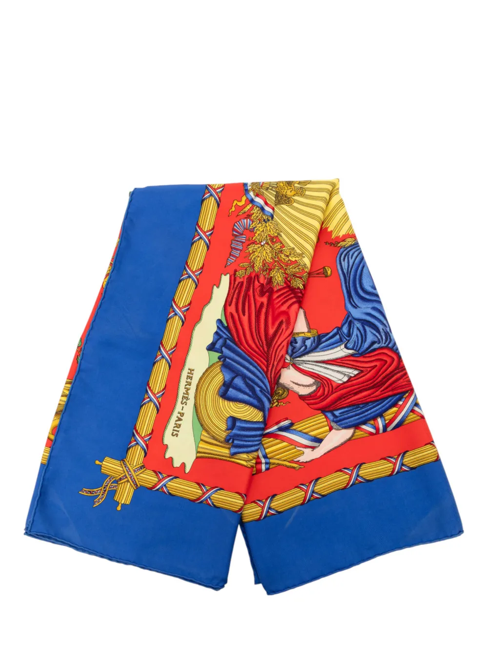 Hermès Pre-Owned Foulard Republique Francaise Liberte Egalite Fraternite 90 in seta 1986-1998 - Blu