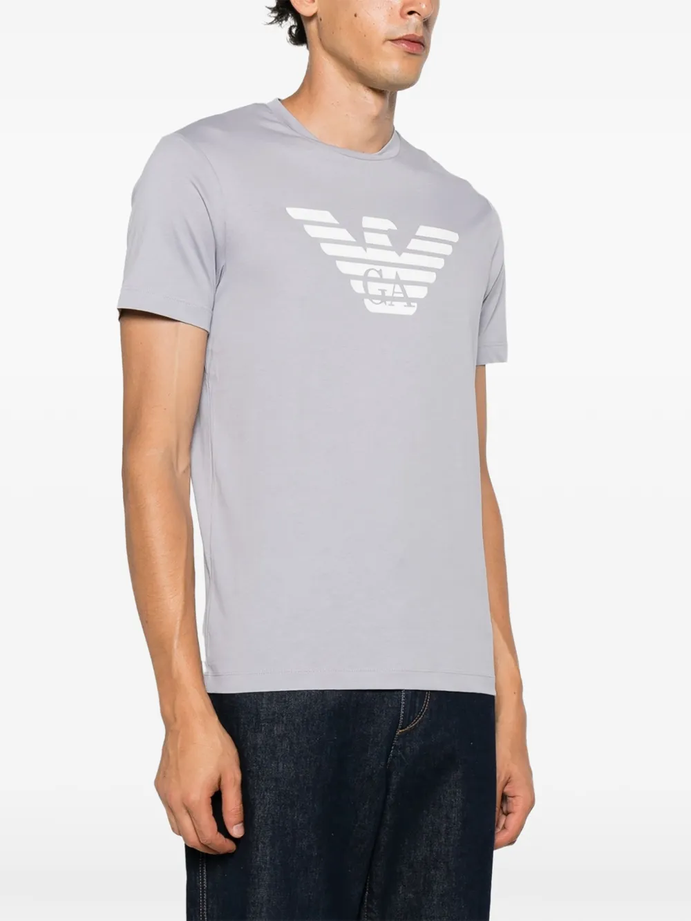 Emporio Armani T-shirt met logoprint Grijs