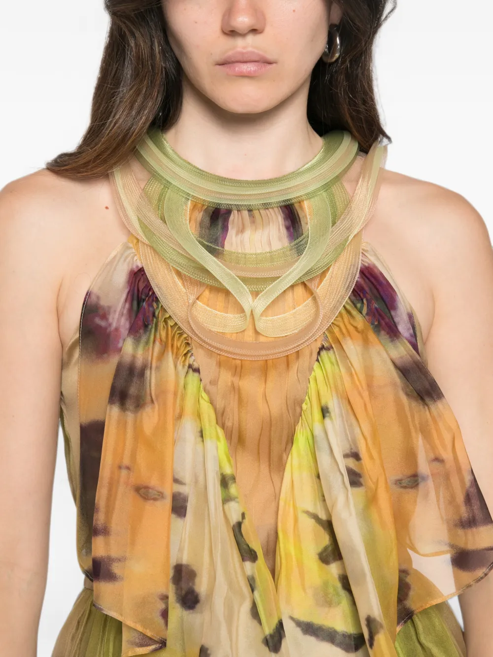 Alberta Ferretti Mini-jurk met abstracte print Groen