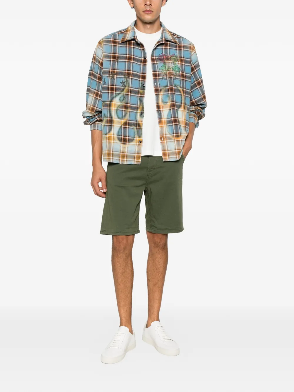 DONDUP Shorts met knoopsluiting Groen