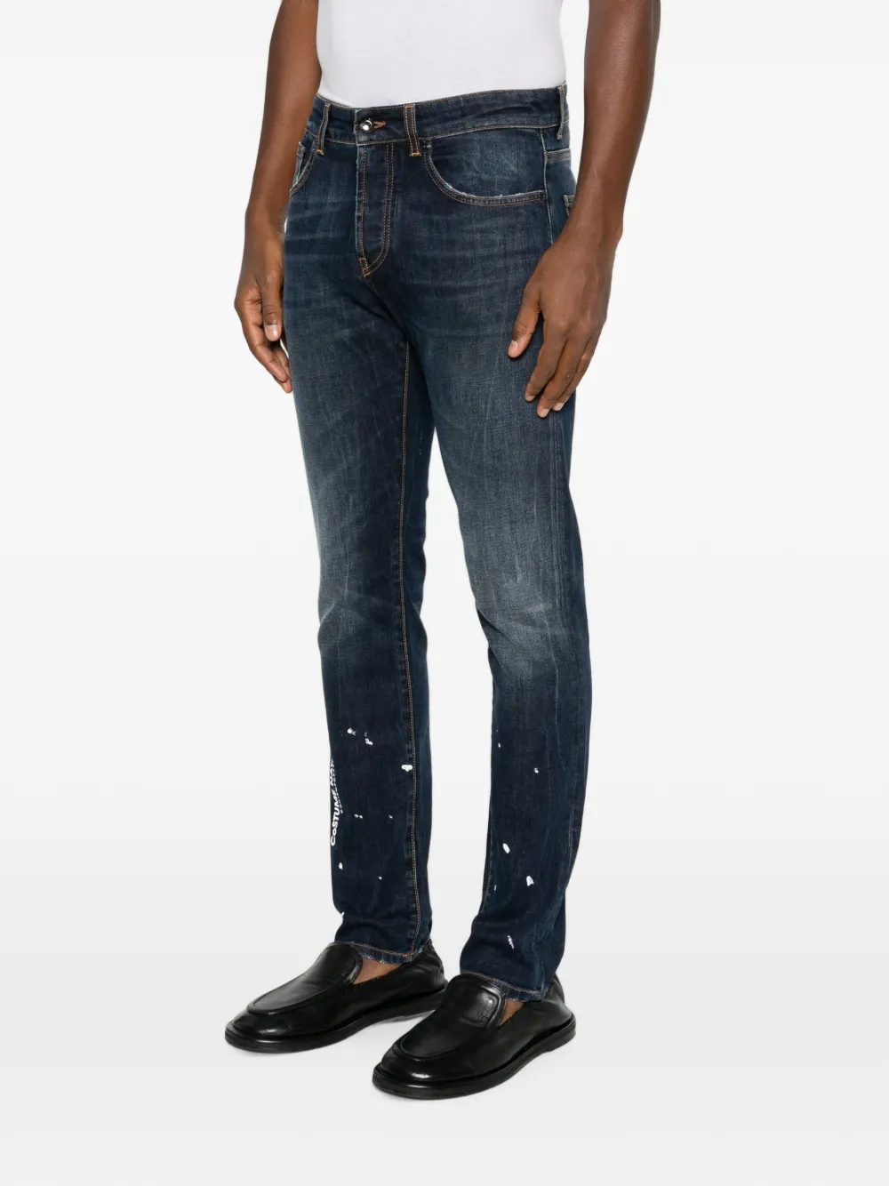 Costume National Jeans met logoprint Blauw