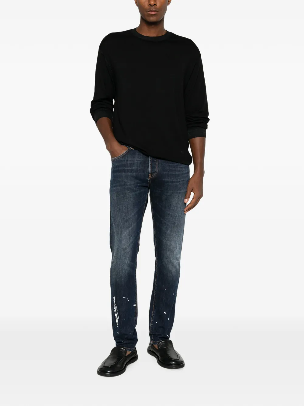 Costume National Jeans met logoprint Blauw
