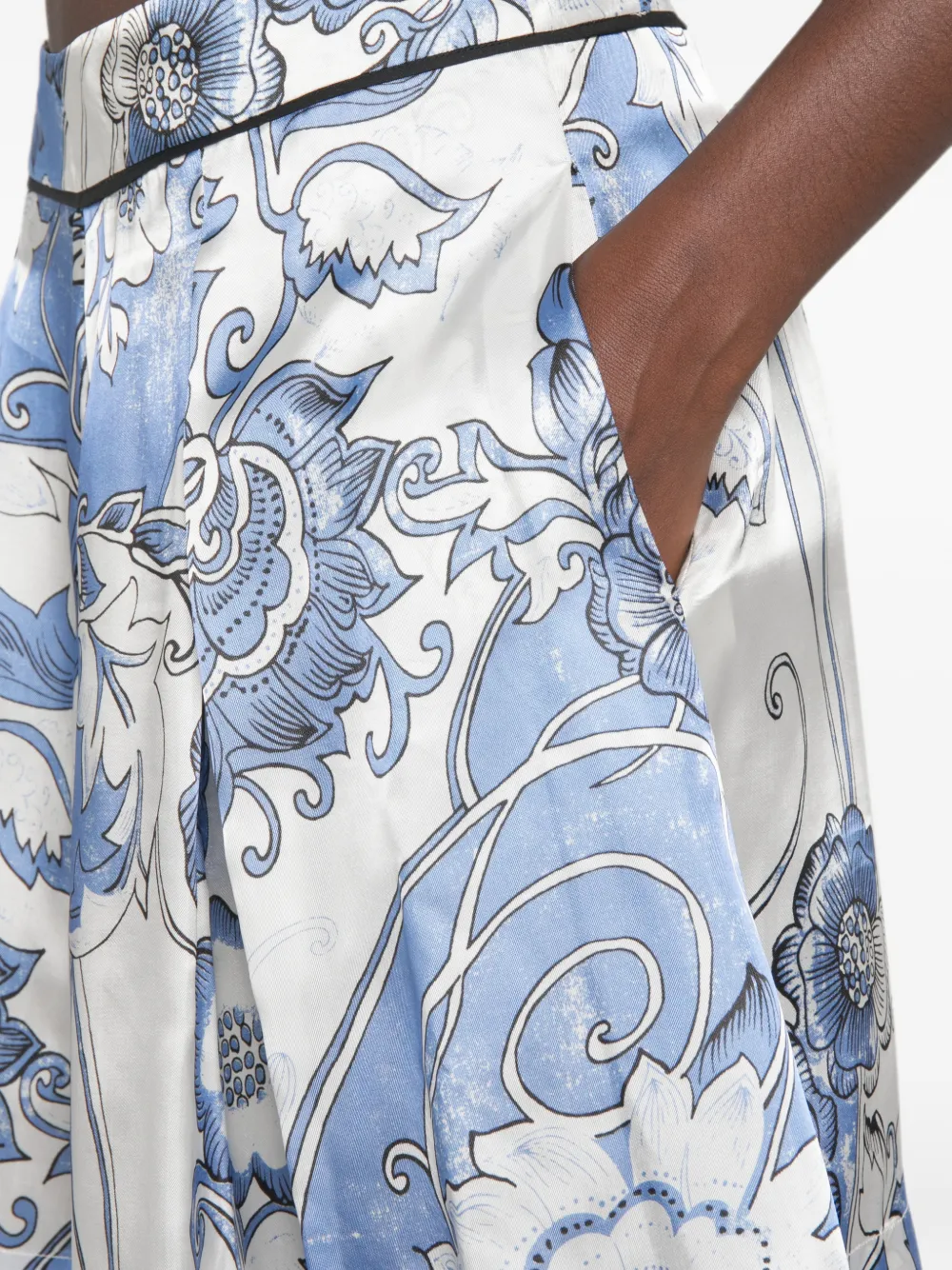Jucca Geplooide shorts met bloemenprint Wit