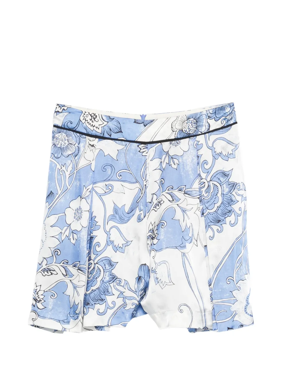 Jucca floral-print pleated-design shorts - Bianco