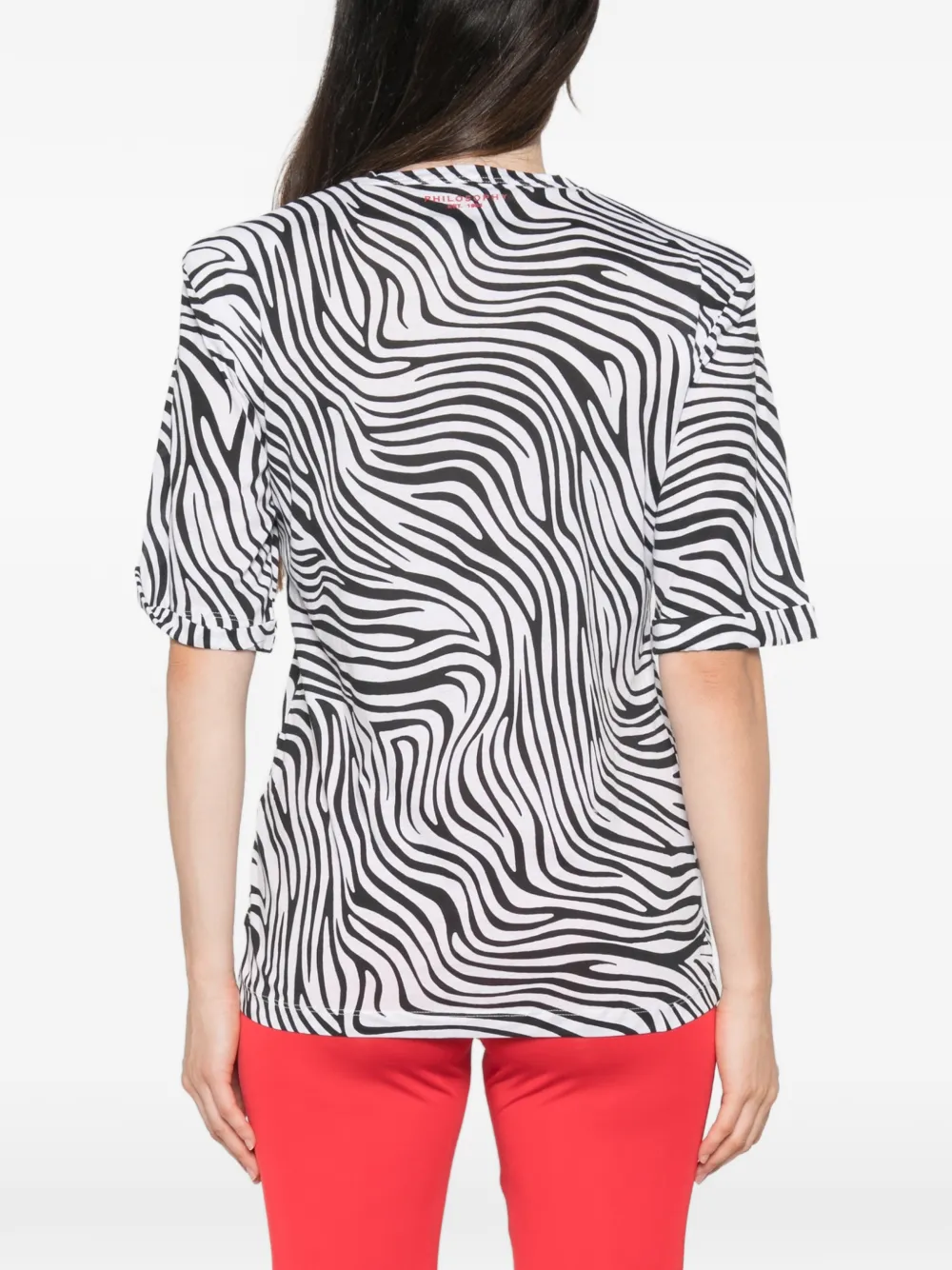 Philosophy Di Lorenzo Serafini T-shirt met zebraprint en logodetail Wit