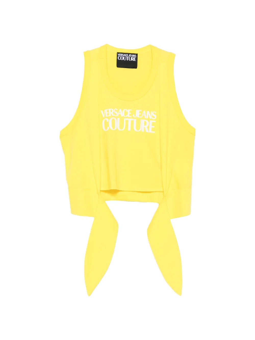 Versace Jeans Couture logo-print draped-detail top