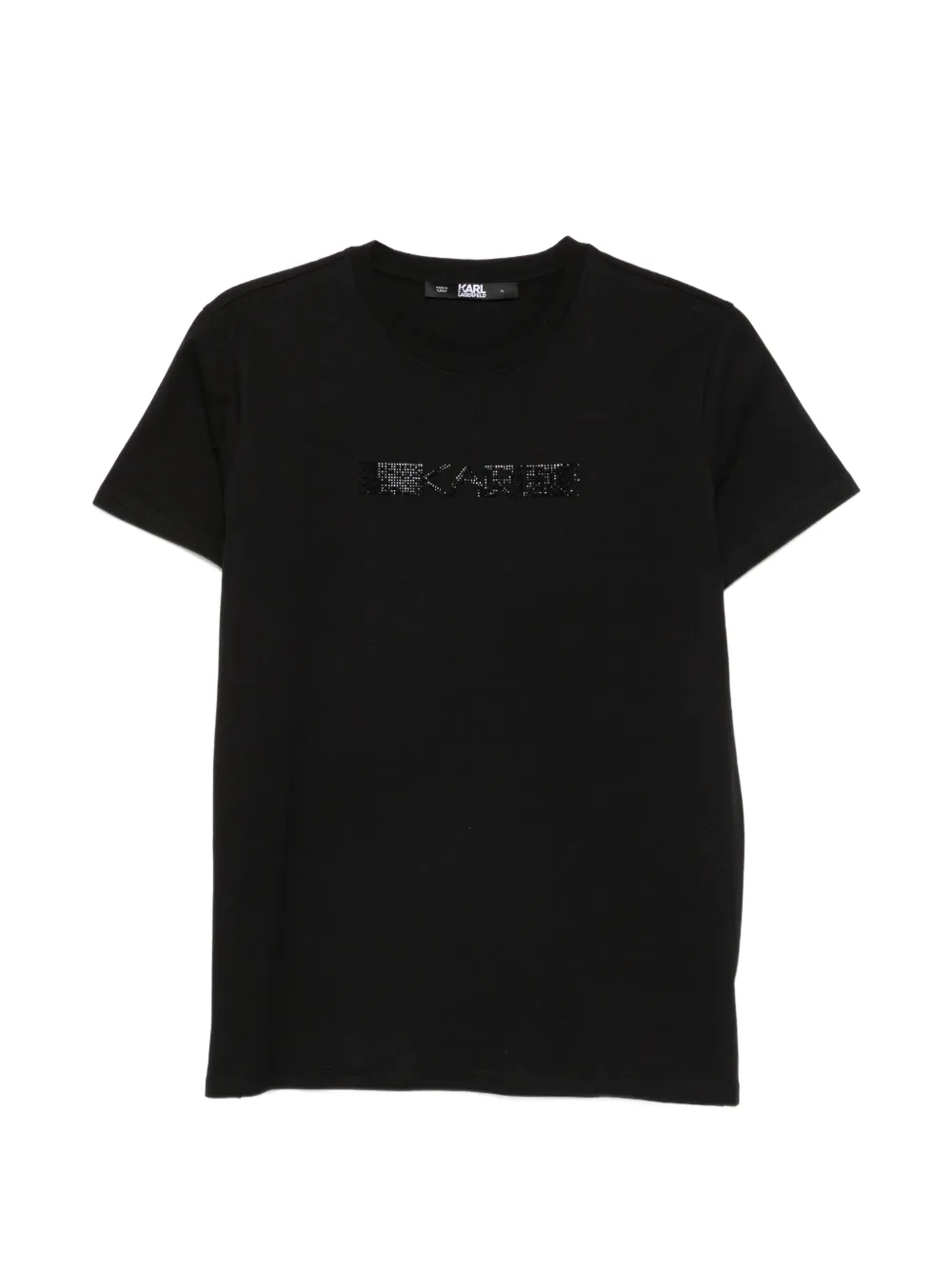 Karl Lagerfeld T-Shirt mit Strass-Logo - Schwarz
