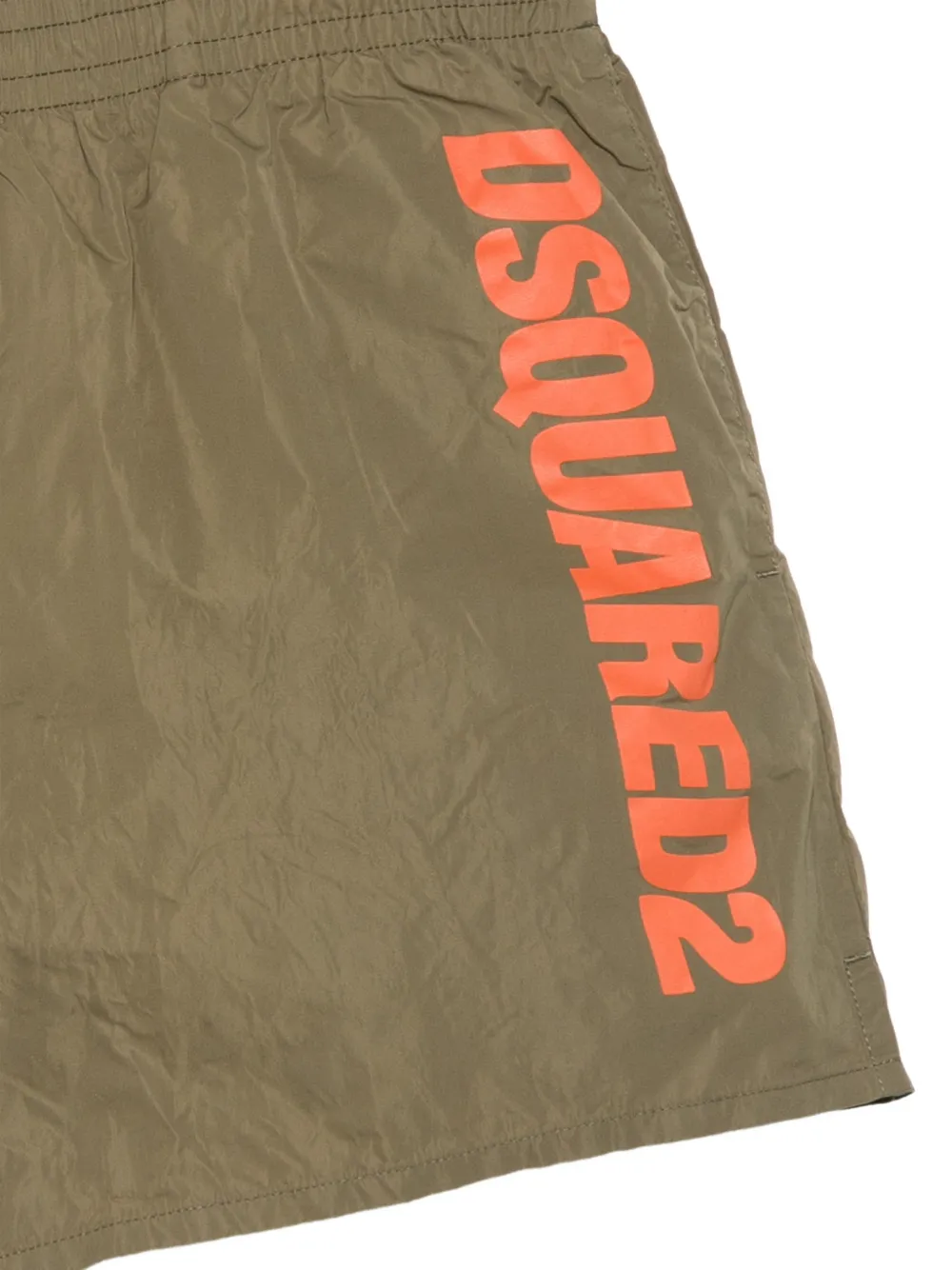 DSQUARED2 Zwembroek met logoprint en trekkoord Groen