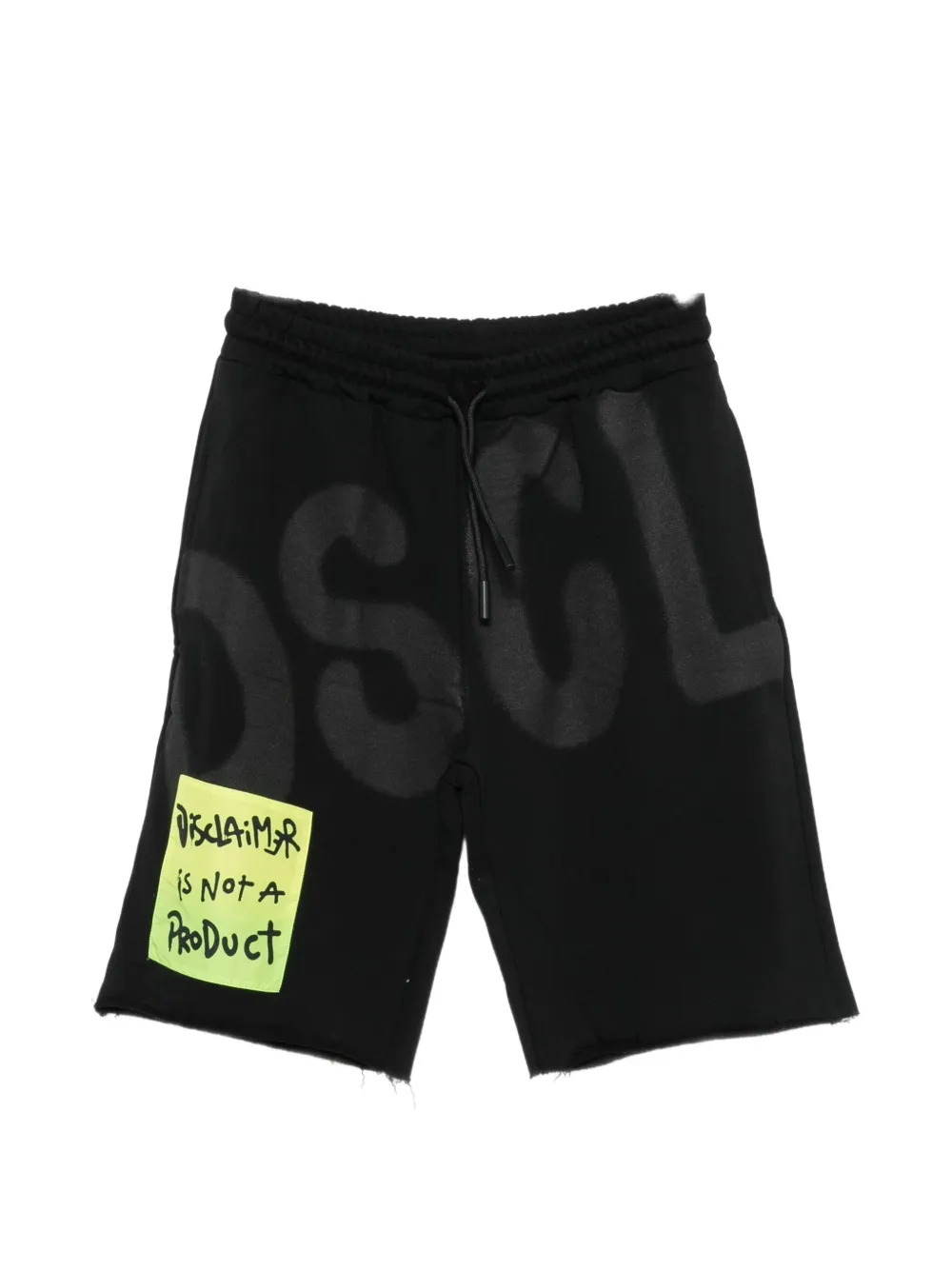 Disclaimer Logo-patch Track Shorts In Black