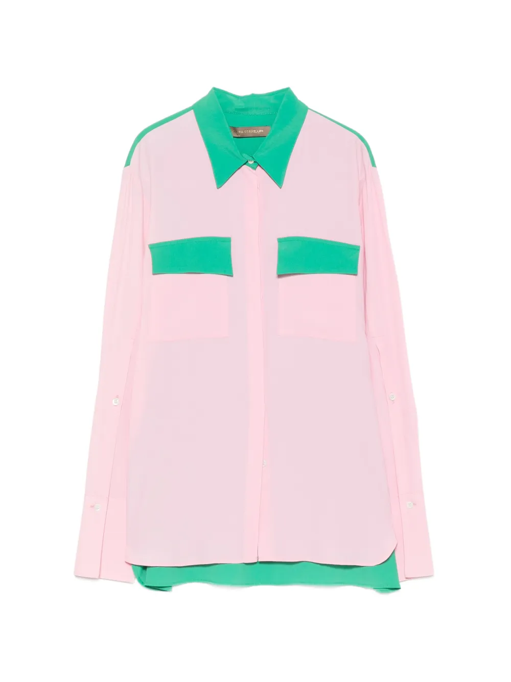 Simona Corsellini Colourblock Chest-pocket Shirt In Pink