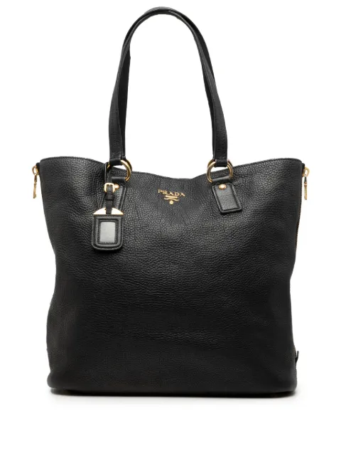 Prada Pre-Owned 2010-2026 Vitello Daino Side Zip tote bag