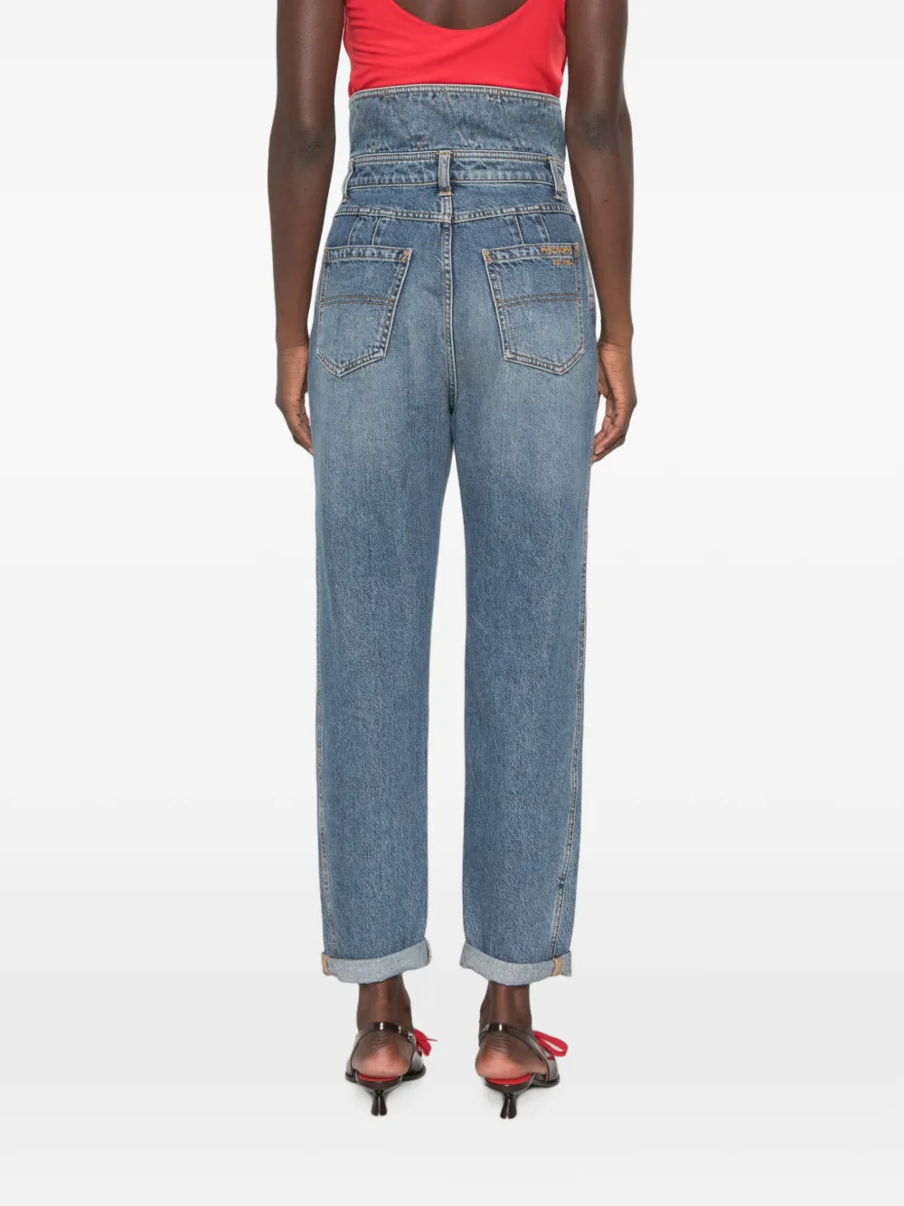 Philosophy Di Lorenzo Serafini High-waist jeans met V-detail Blauw