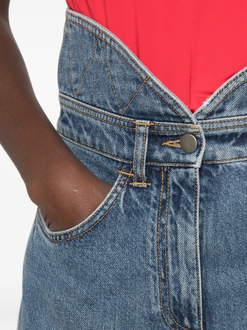 Philosophy Di Lorenzo Serafini High-waist jeans met V-detail Blauw