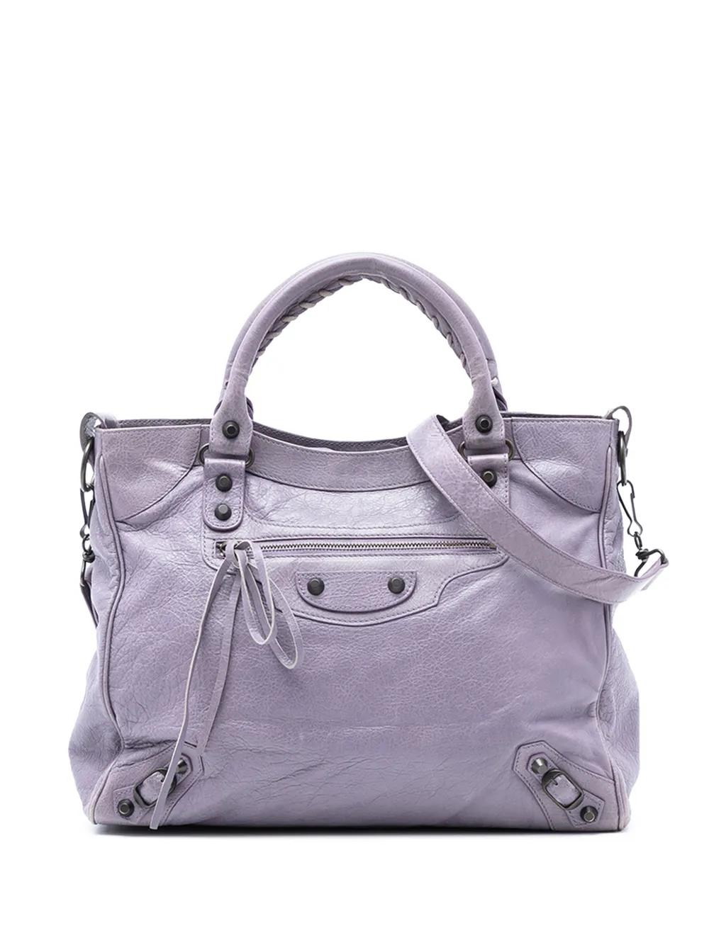 Balenciaga Pre-Owned 2000-2002 Lambskin Motocross Classic Velo satchel - Viola