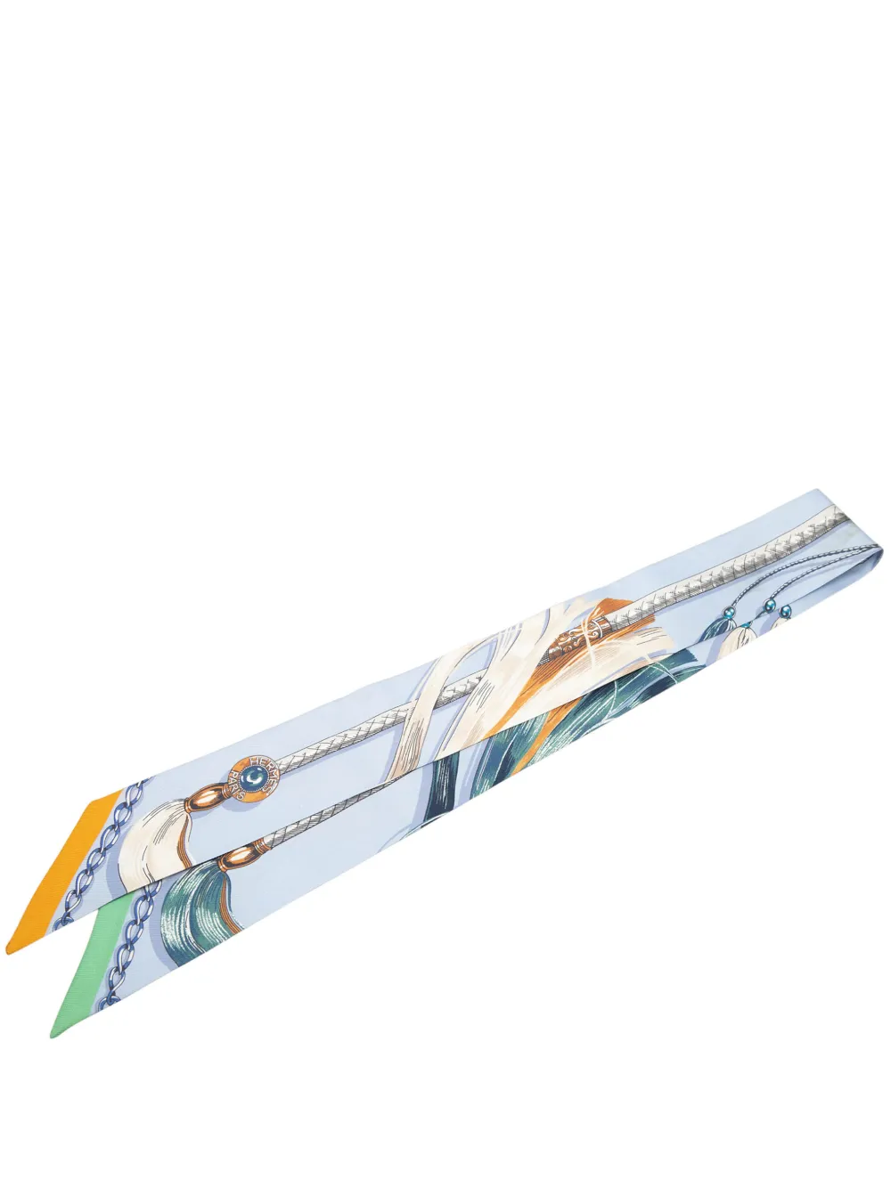 Hermès Pre-Owned 2019-2025 Cavalcades Silk Twilly Scarf scarves - Blu