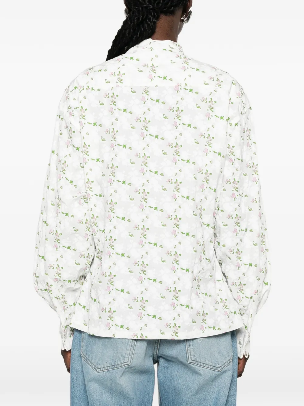 Philosophy Di Lorenzo Serafini Blouse met bloemenprint en ruches Wit