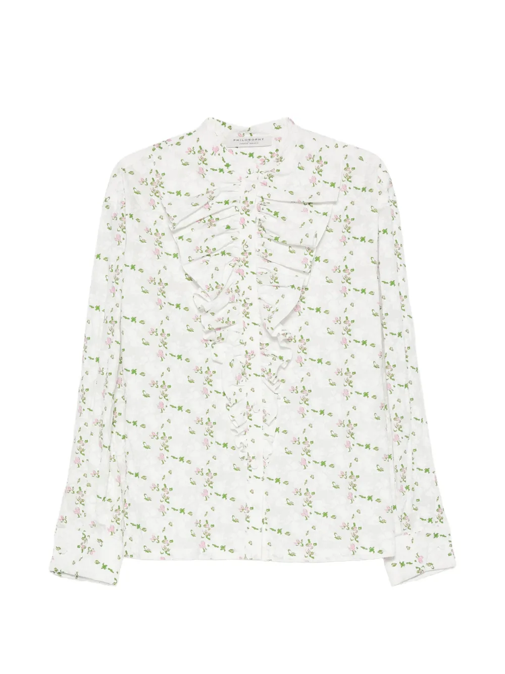 Philosophy Di Lorenzo Serafini floral-print ruffled shirt - Bianco