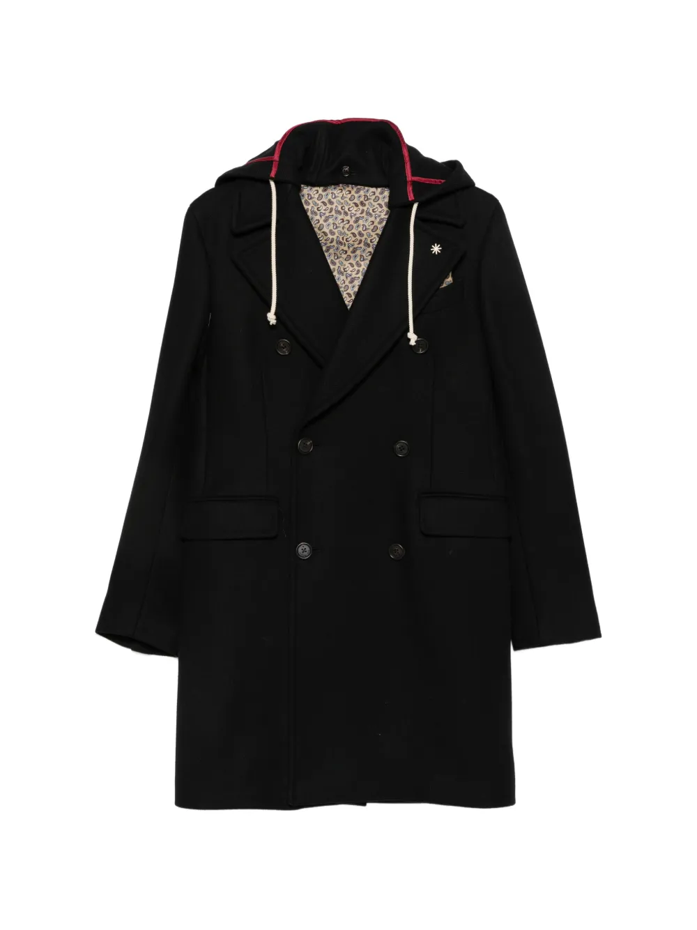 Manuel Ritz double-breasted hooded coat - Nero