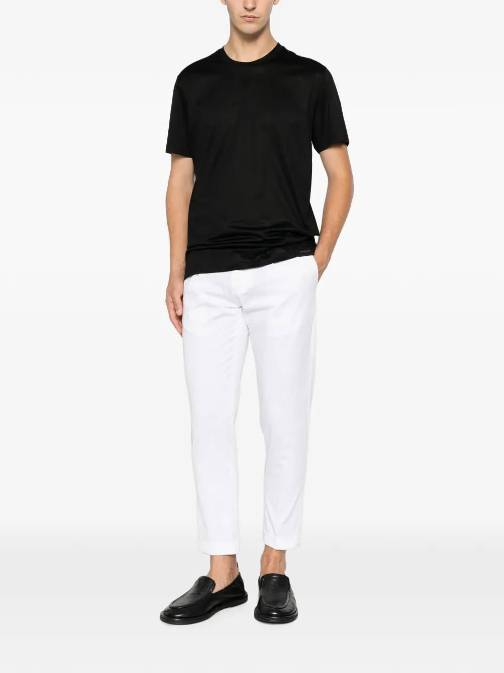 Low Brand T-shirt met logopatch Zwart