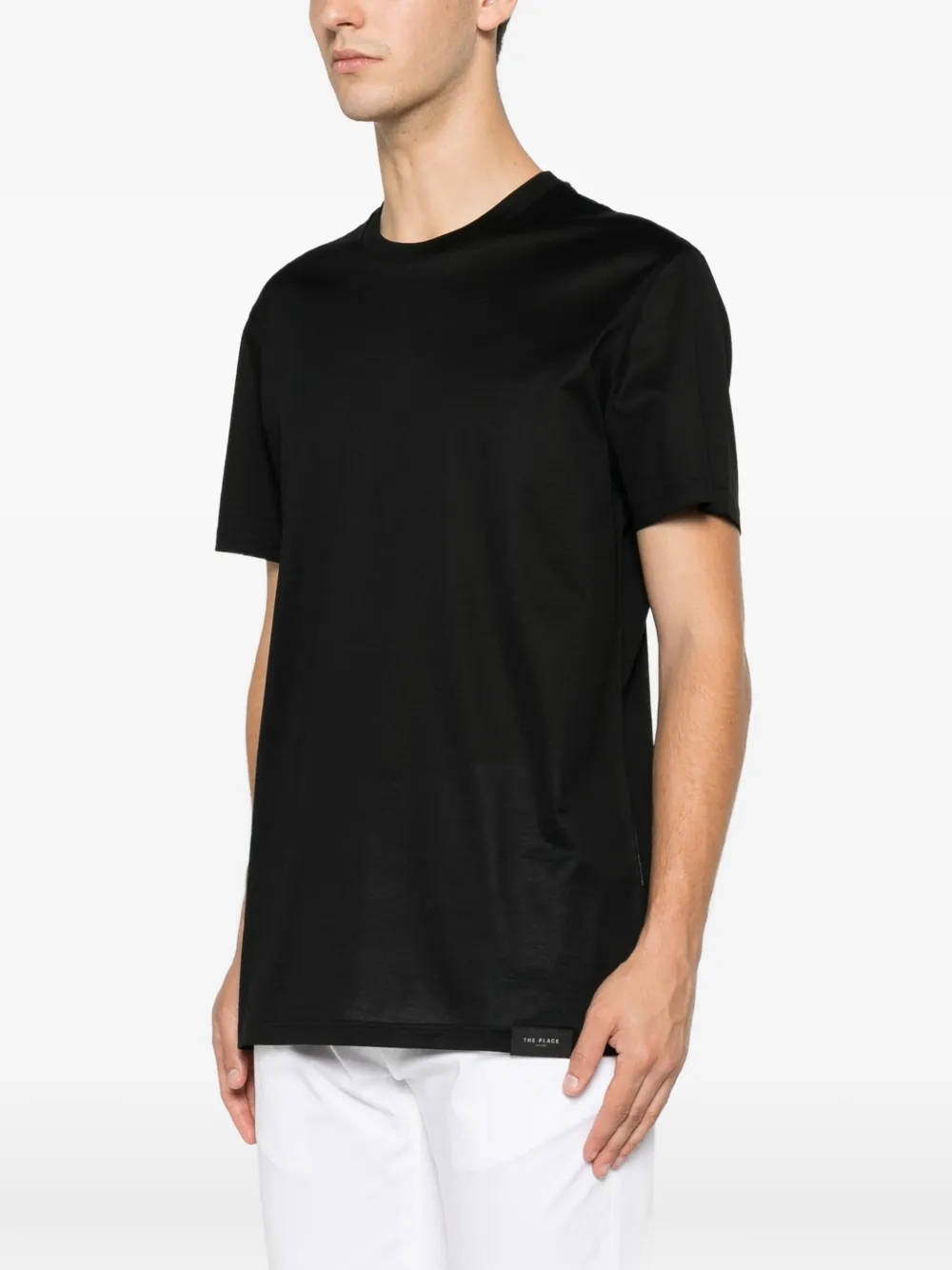 Low Brand T-shirt met logopatch Zwart