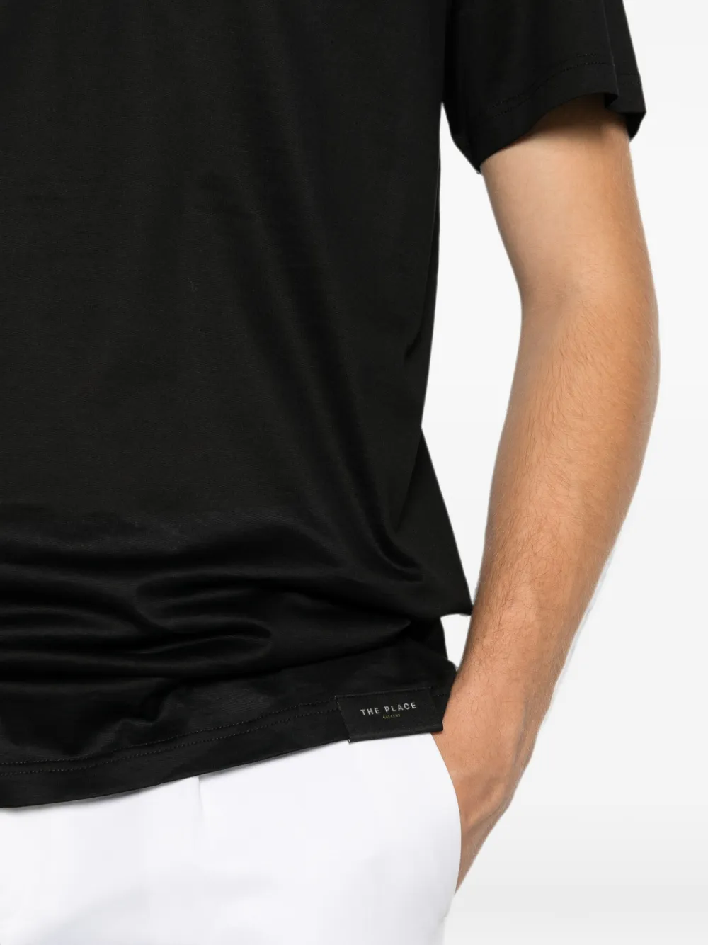 Low Brand T-shirt met logopatch Zwart