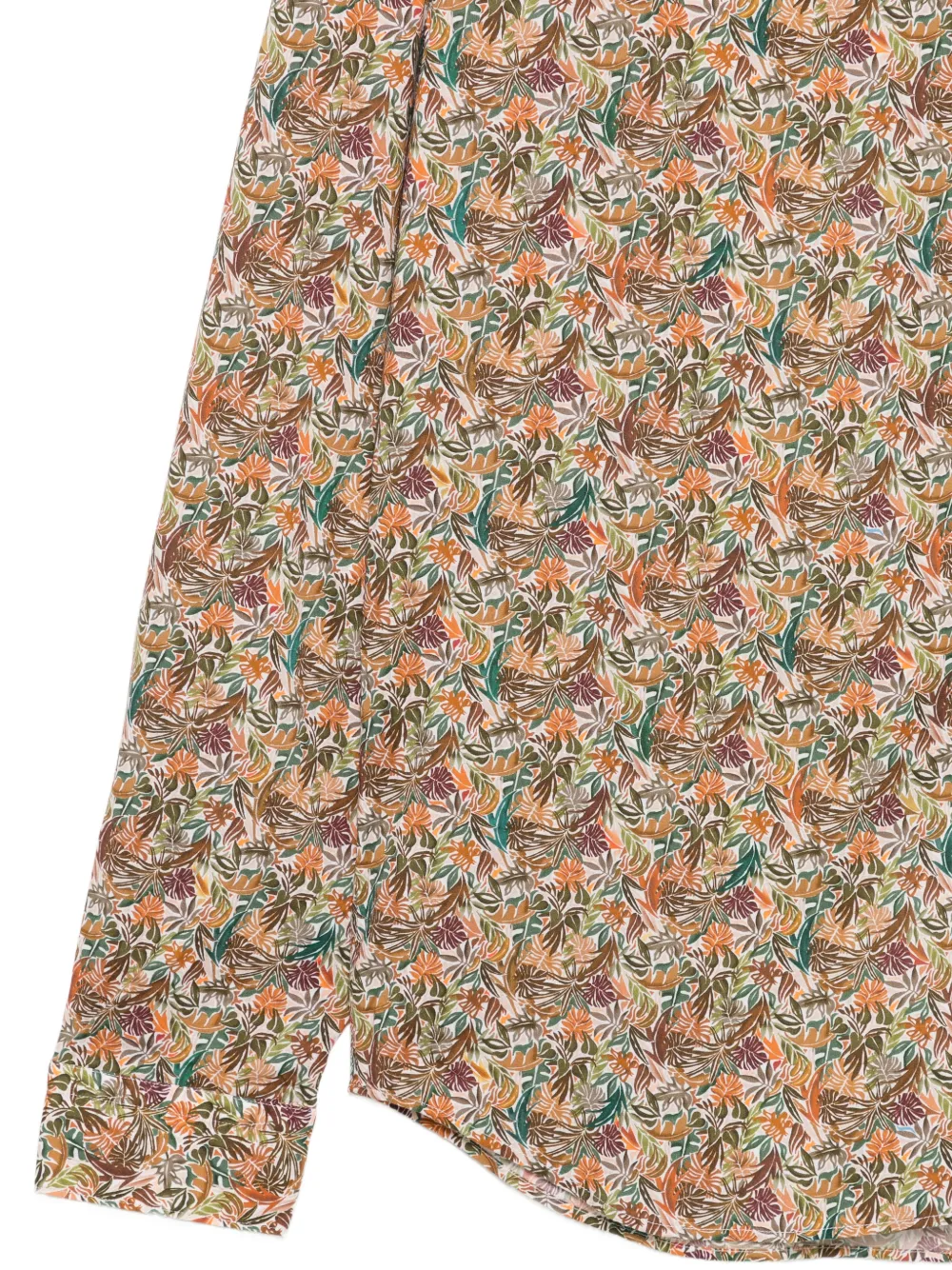 Manuel Ritz Overhemd met bloemenprint en bandkraag Oranje