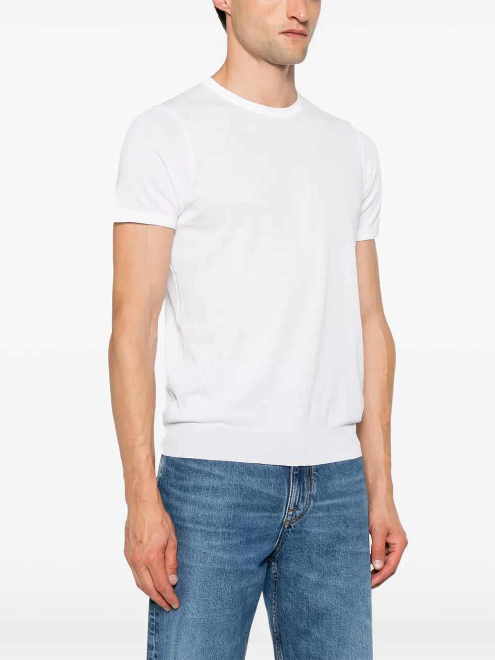 Jeordie's T-shirt met ronde hals Wit