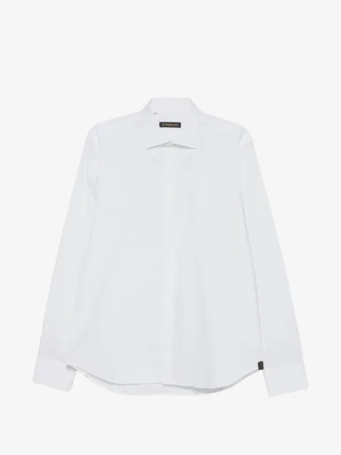 Manuel Ritz logo-patch spread-collar shirt