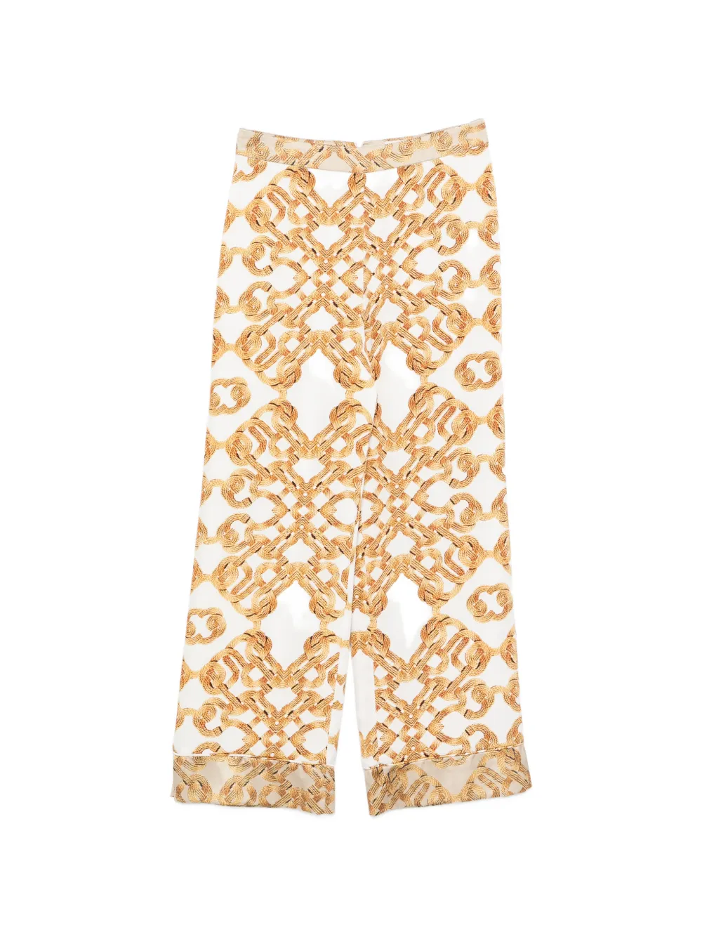 TWINSET rope-print wide-leg palazzo pants - Bianco