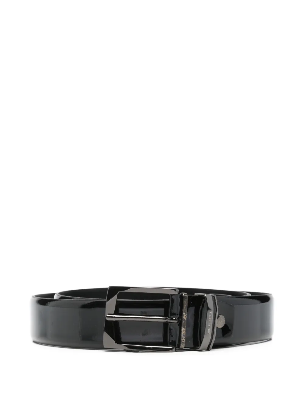Carlo Pignatelli patent-finish buckle-fastening belt - Nero