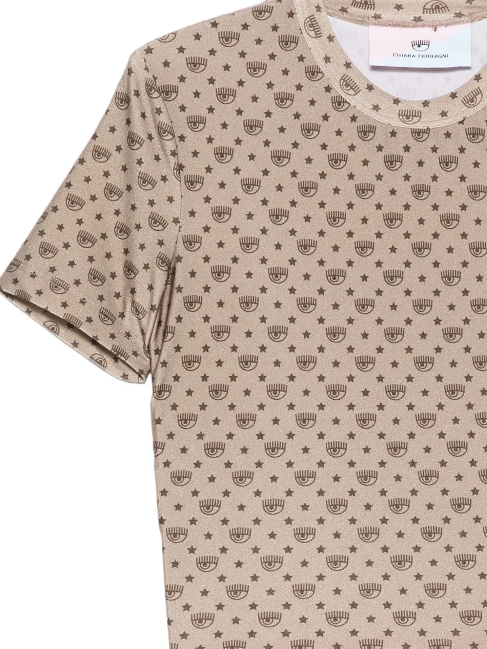 Chiara Ferragni Cropped T-shirt met Eyelike-print Groen