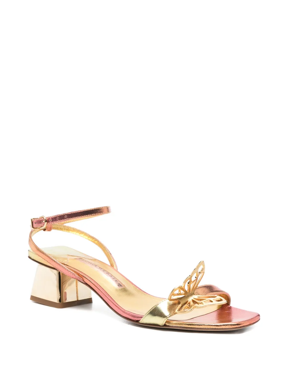 Sophia Webster butterfly-detail metallic-leather sandals Goud