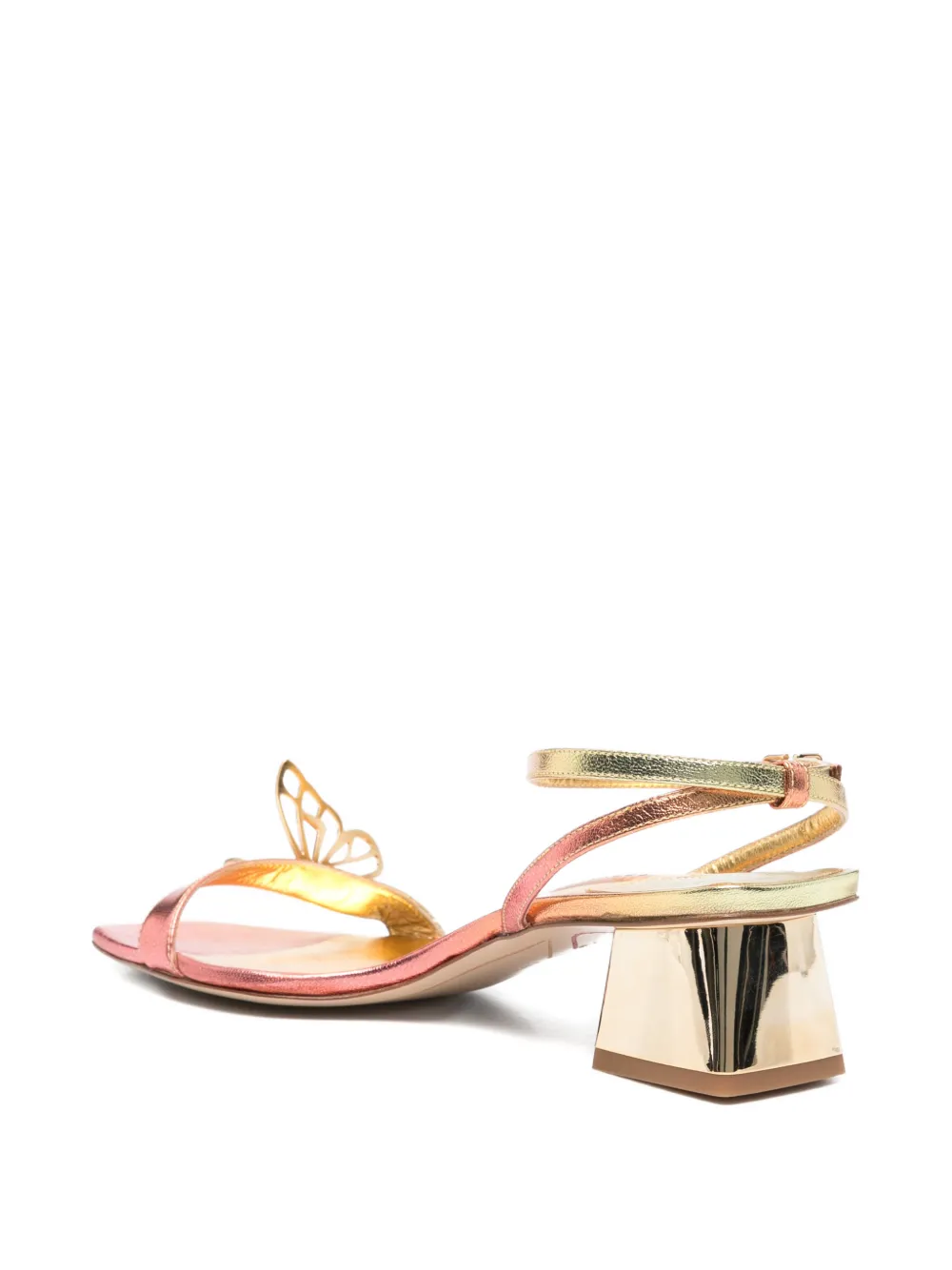 Sophia Webster butterfly-detail metallic-leather sandals Goud
