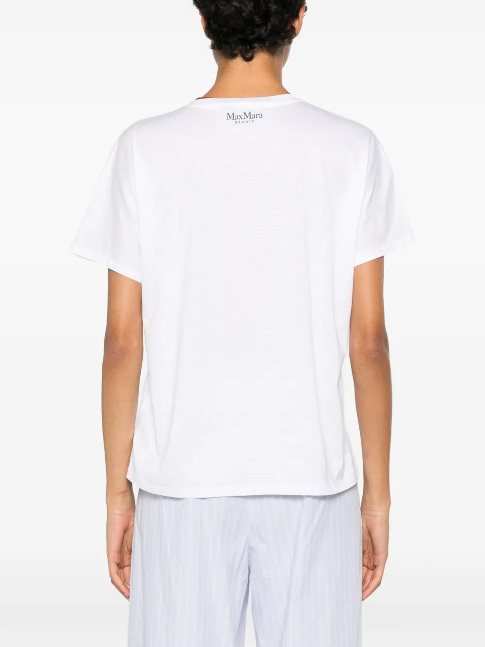 'S Max Mara T-shirt verfraaid met palmboom van pailletten Wit