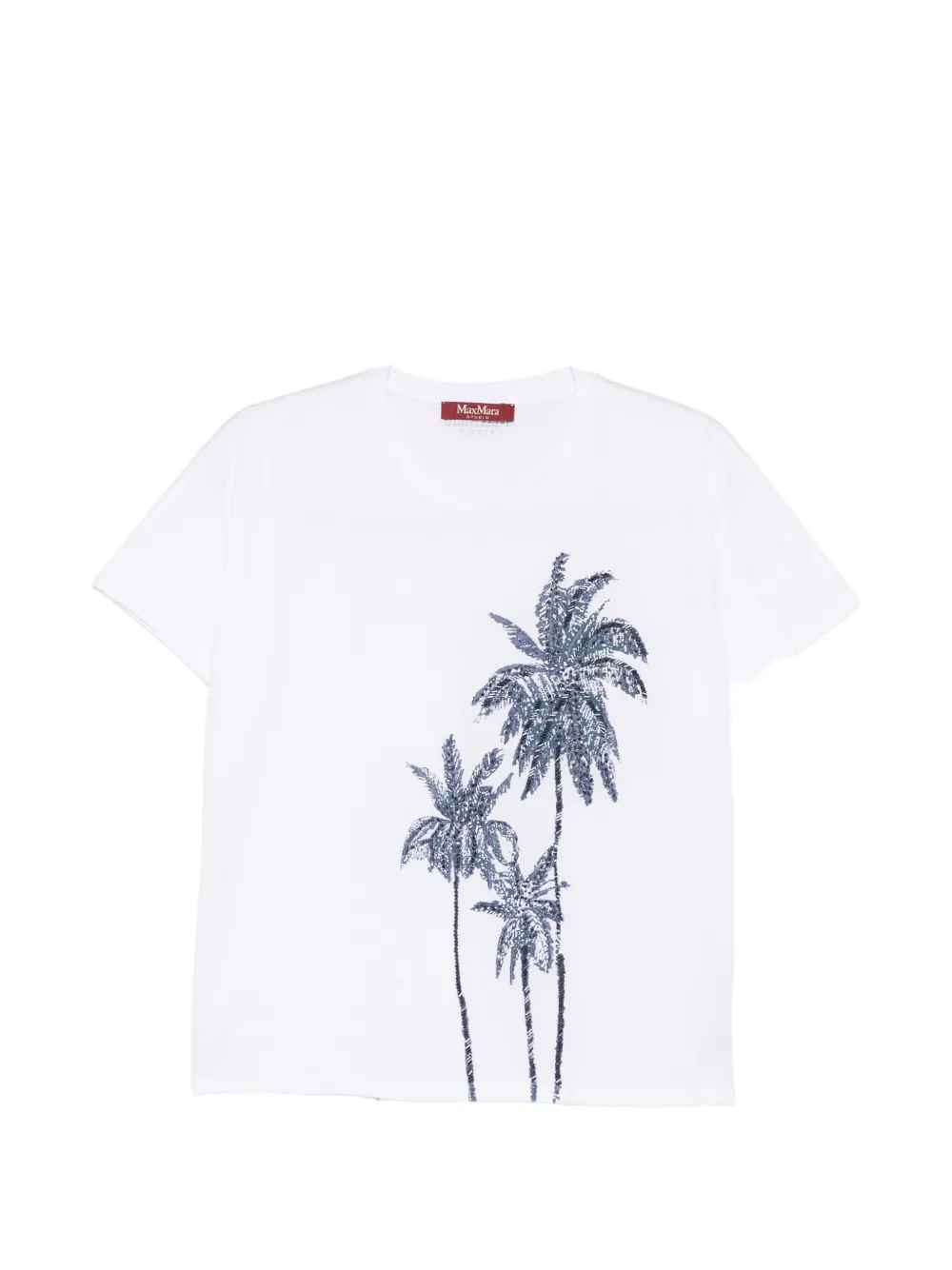 'S Max Mara T-shirt con paillettes - Bianco