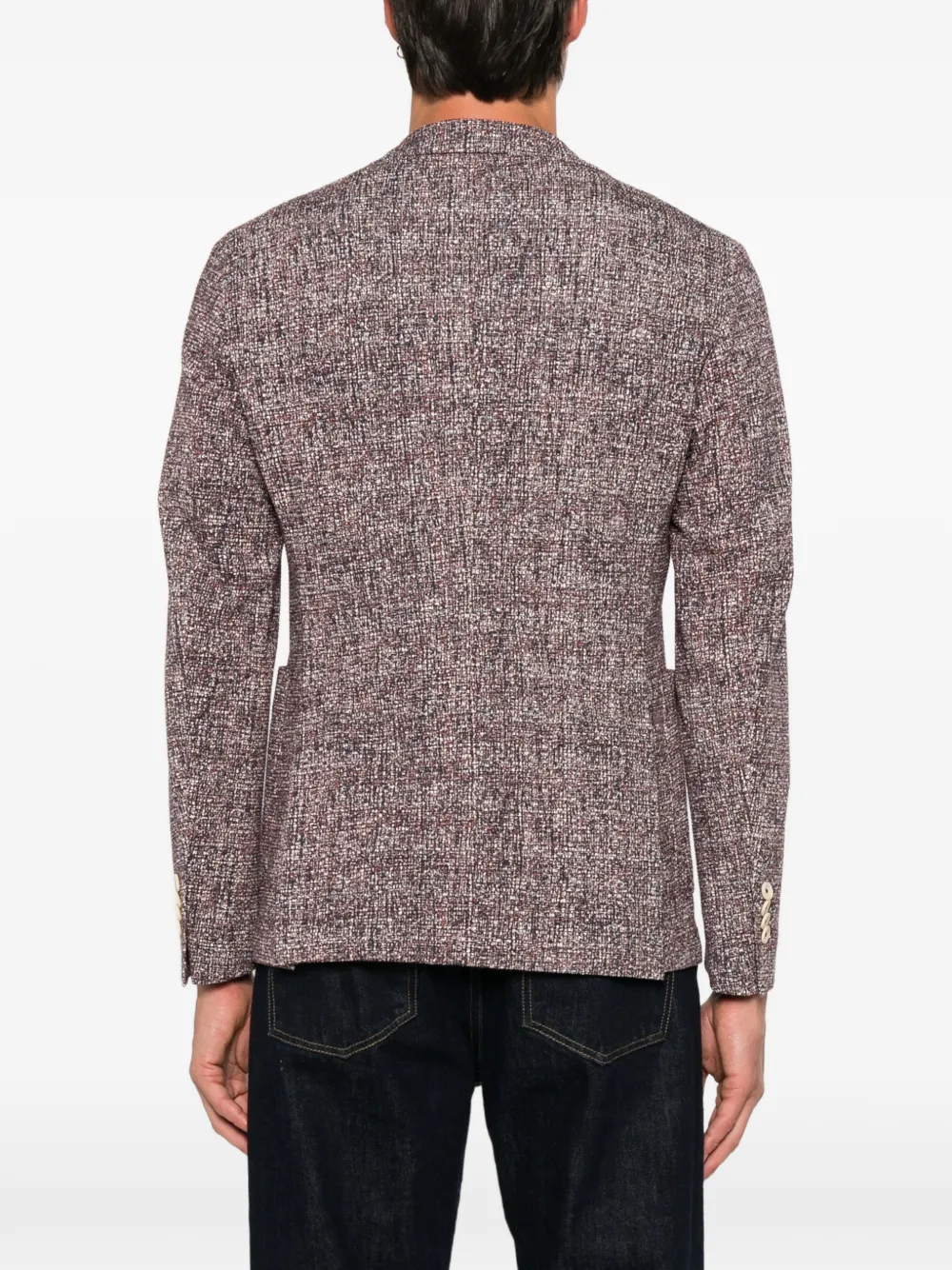 Manuel Ritz Katoenen blazer met enkele rij knopen en textuur Rood
