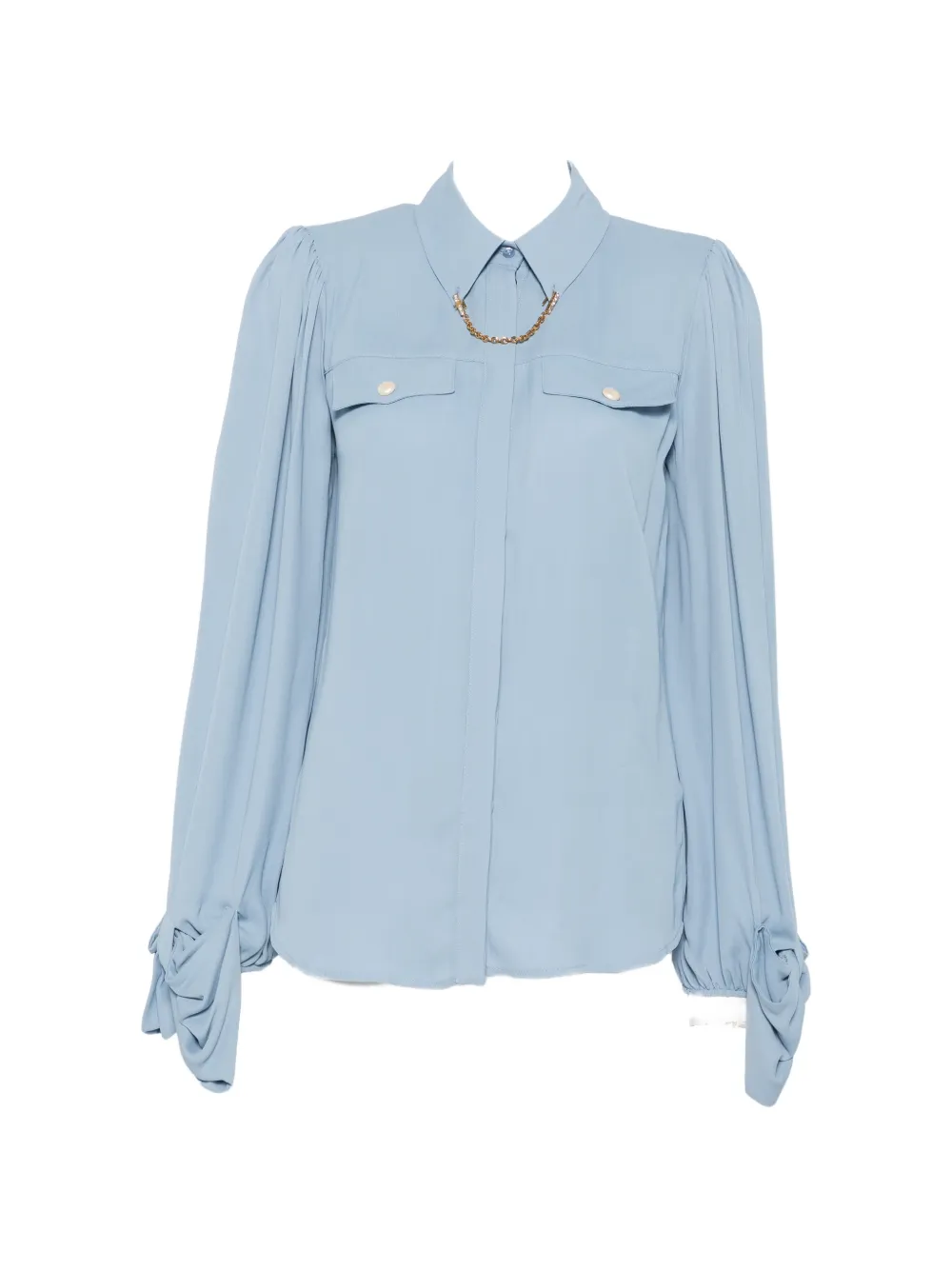 Elisabetta Franchi chain-detail long-sleeve blouse - Blu
