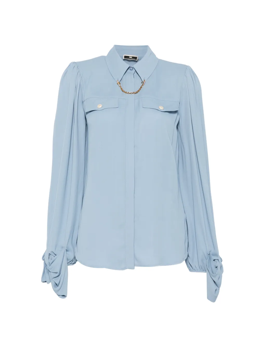 Elisabetta Franchi chain-detail long-sleeve blouse - Blu