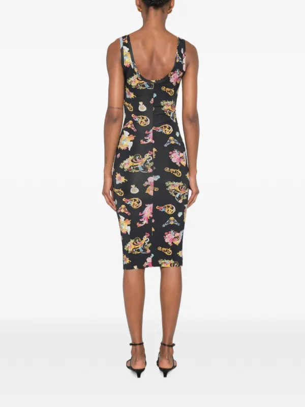 baroque print bodycon dress Venus Baroque Print Bodycon Dress Size Small