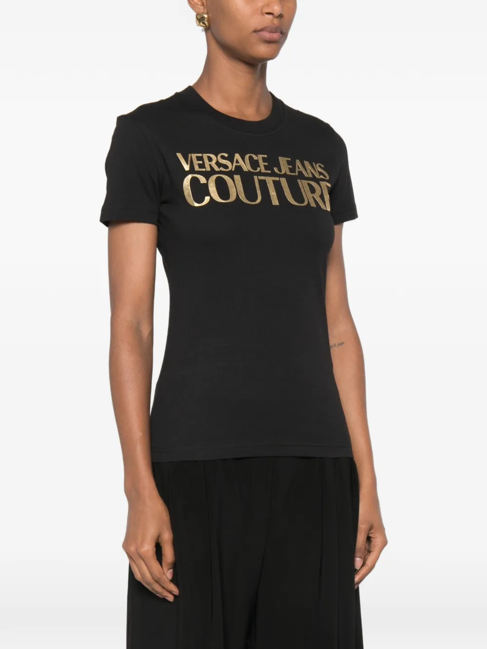 Versace Jeans Couture T-shirt met logoprint Zwart
