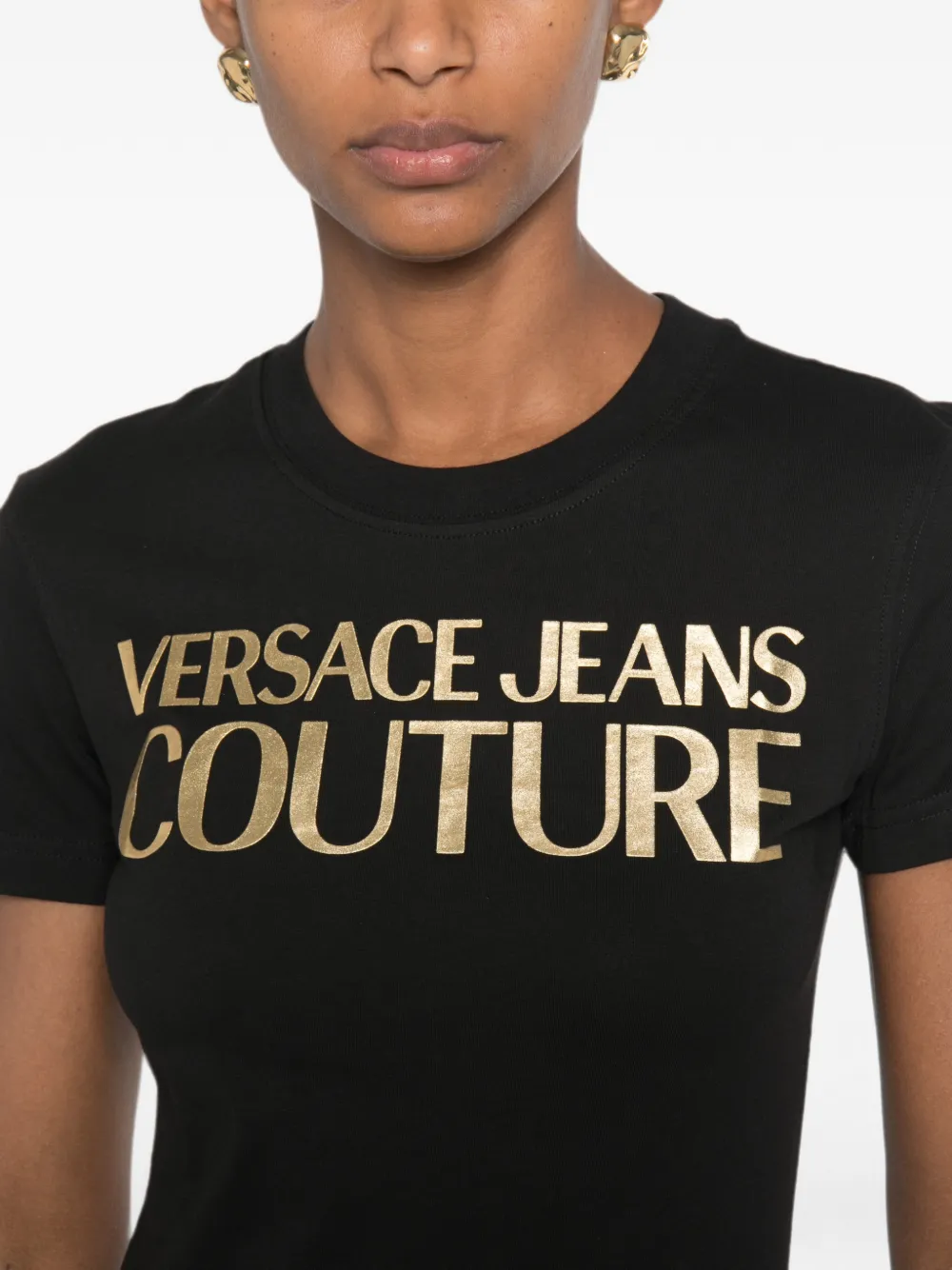 Versace Jeans Couture T-shirt met logoprint Zwart
