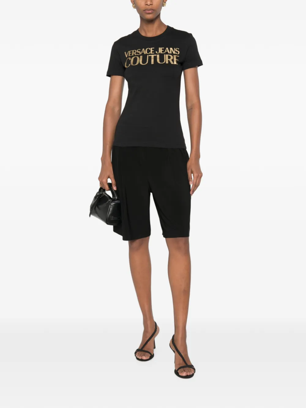 Versace Jeans Couture T-shirt met logoprint Zwart
